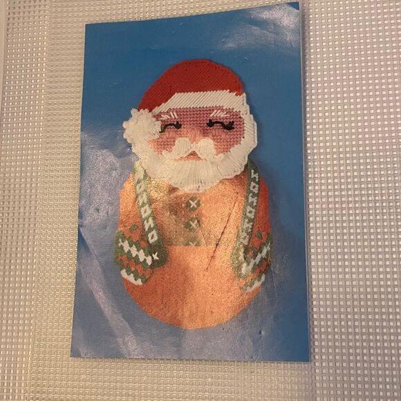Belco Vintage Santa Hanging Wall Basket Cross Stitch Kit NIOP 1992 - Picture 2 of 7